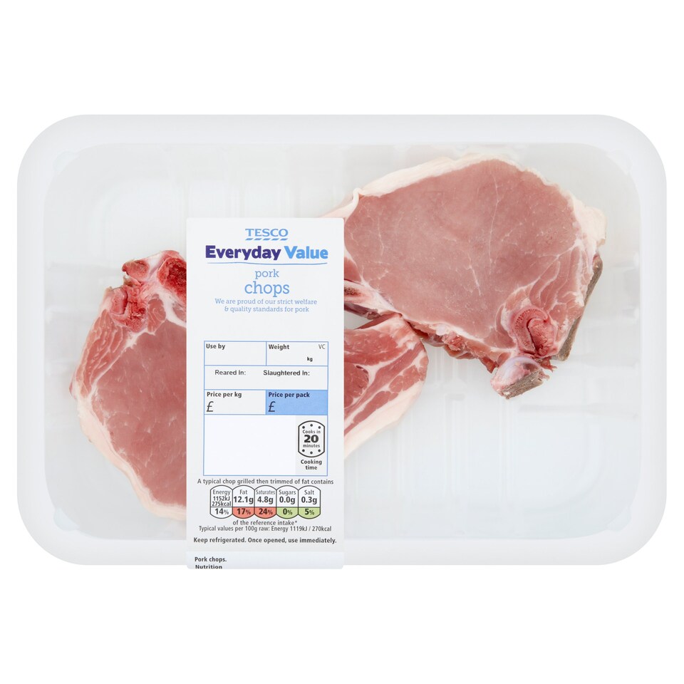image 1 of Tesco Every Day Value Pork Chops