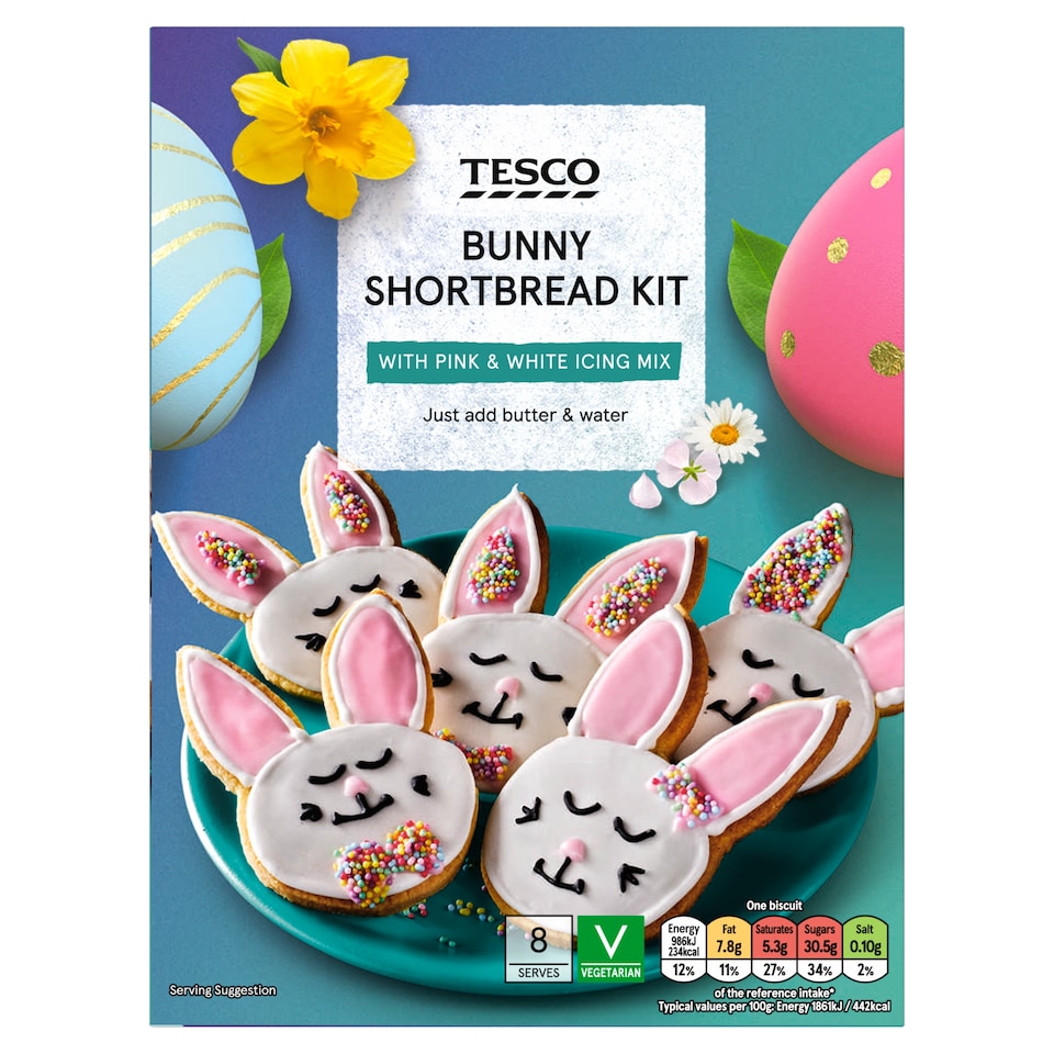 Tesco Bunny Shortbread Kit 349G