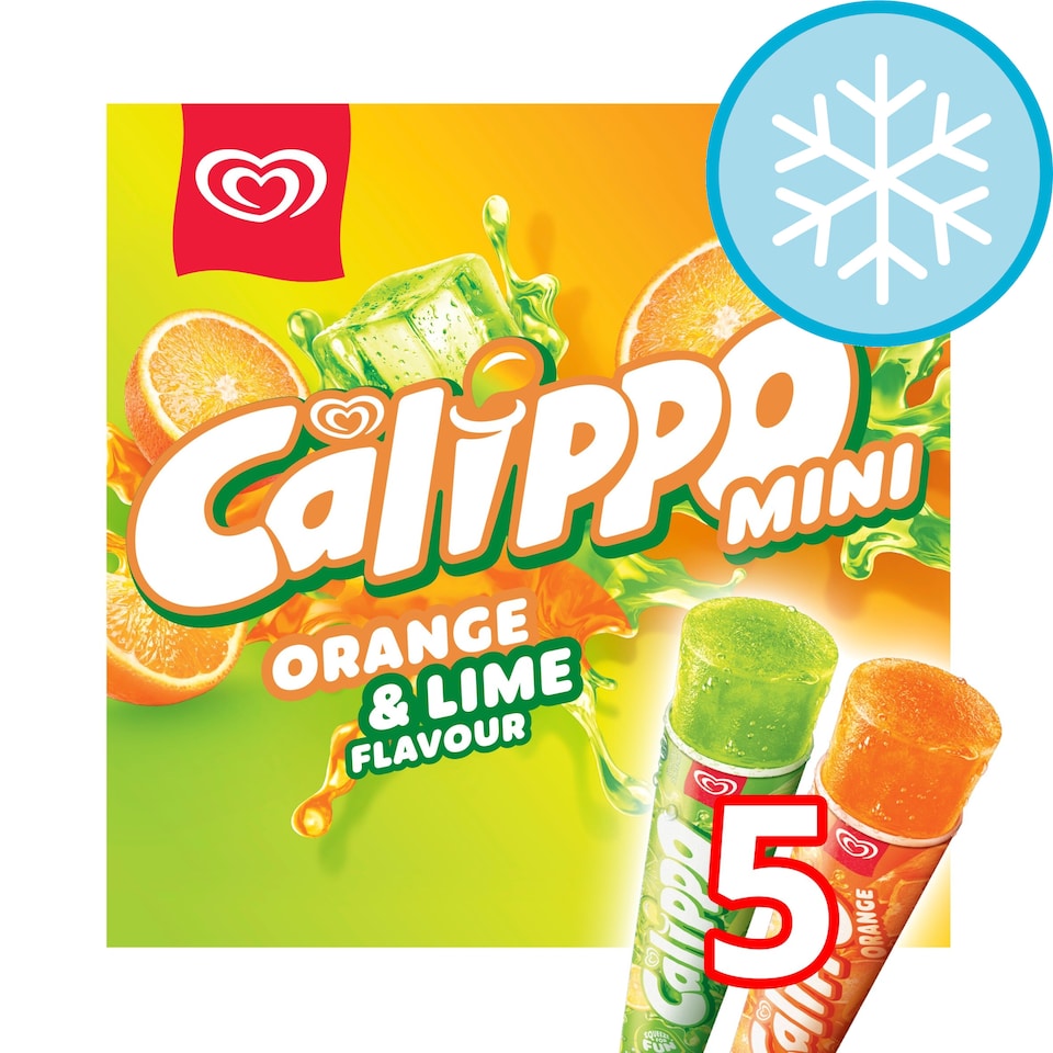 image 1 of Wall's Calippo Mini Orange & Lemon-Lime Ice Lollies 5x80ml