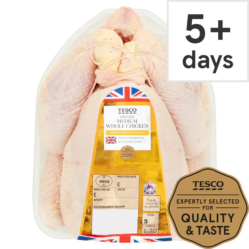 Tesco British Whole Chicken 1.31.5Kg (C) Tesco Groceries