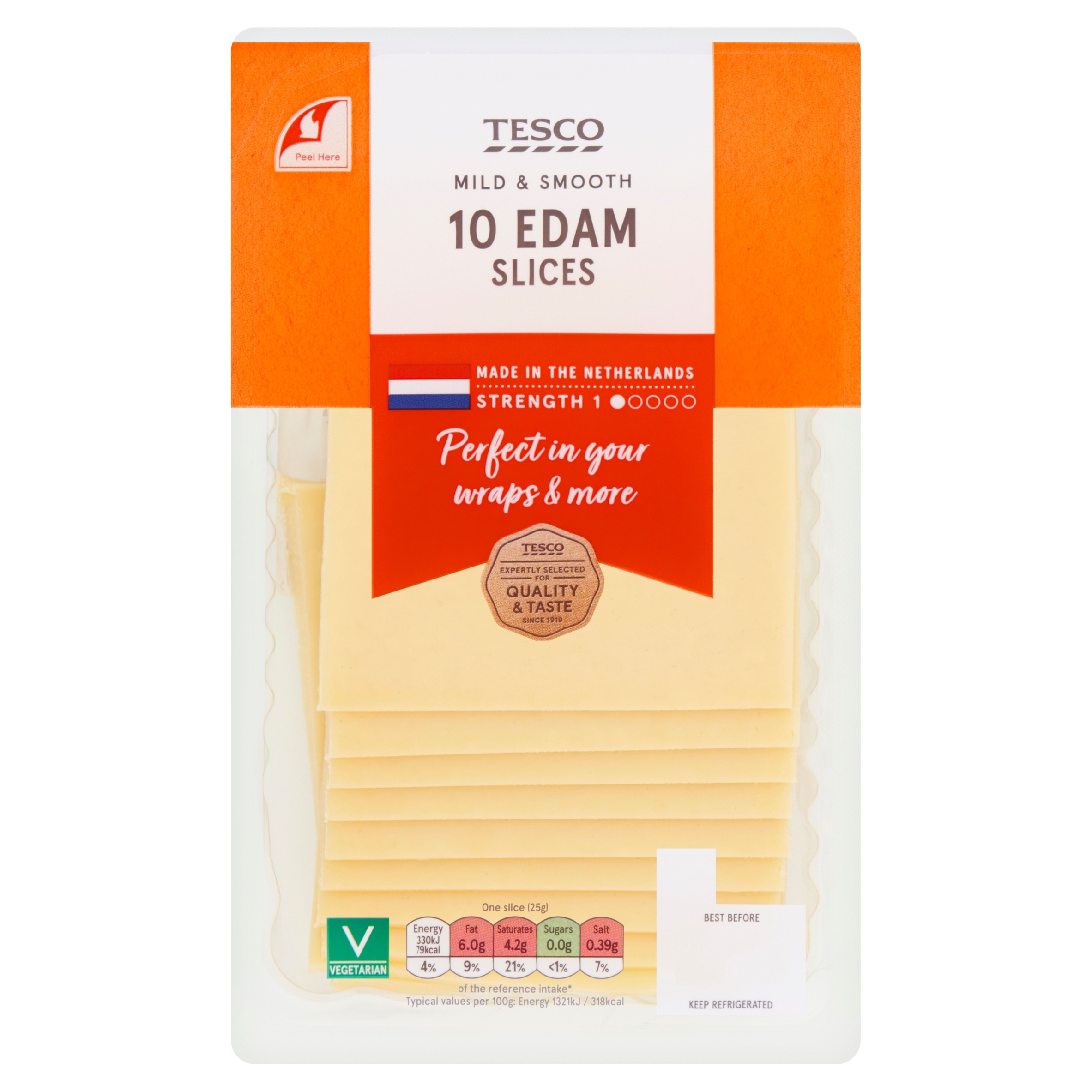 Tesco Sliced Edam 250g