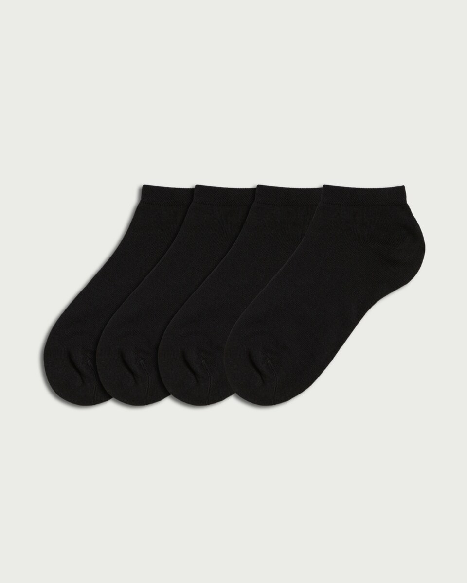 F&F 4-Pack Super Soft Trainer Socks in Black