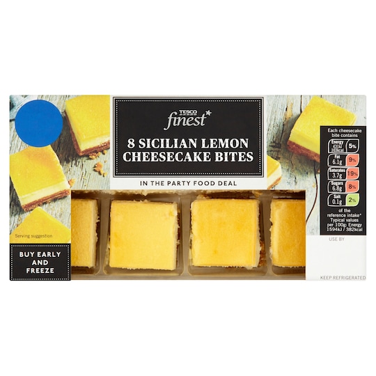 Tesco Finest* 8 Lemon Cheesecake Bites 216G Tesco Groceries