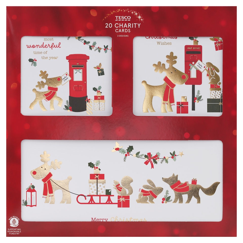 Tesco Rudi Reindeer Christmas Cards 20 Pack