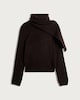 image 4 of F&F Asymmetric Turtleneck Scarf Neck Jumper in Brown