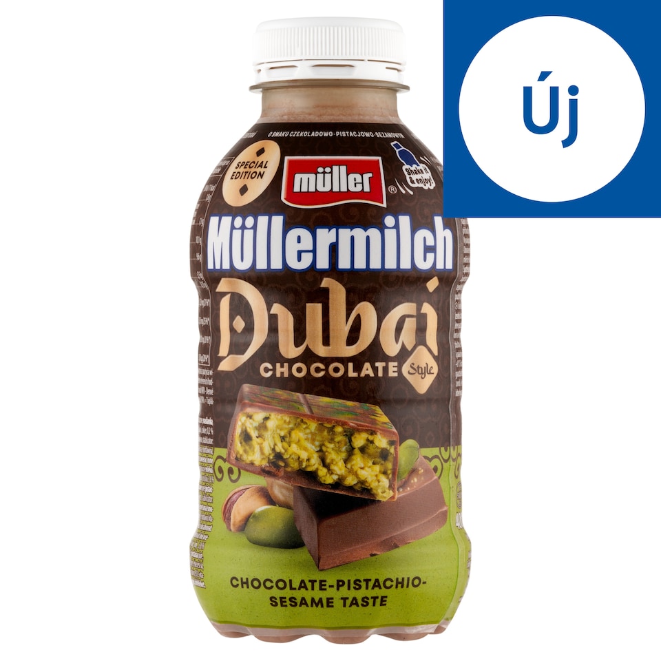 Müller Müllermilch Dubai Style csokoládés-pisztáciás-szezámmagos ízesítésű zsírszegény tejital 400 g
