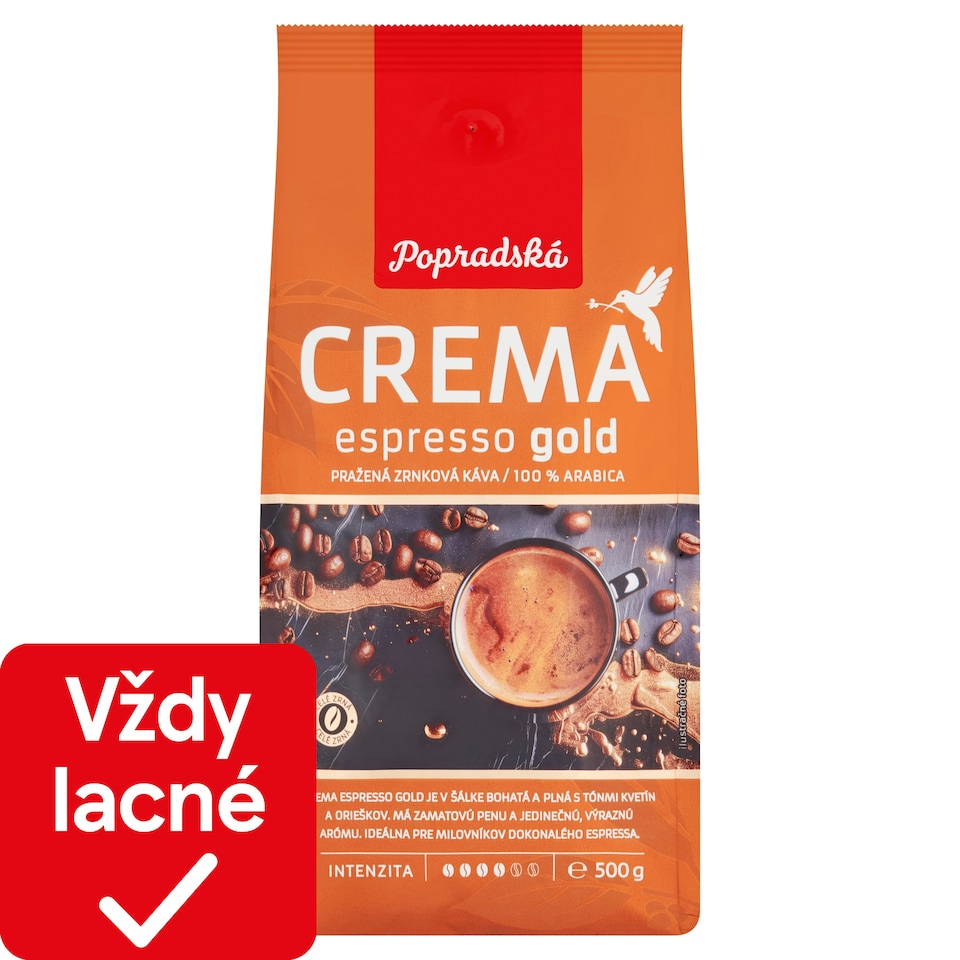 obrázok 1 z Popradská Crema Espresso Gold pražená zrnková káva 500 g