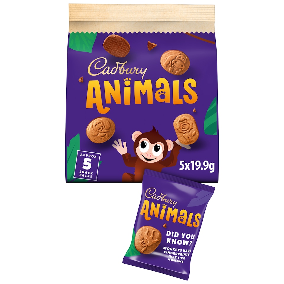 Cadbury Animals Biscuits - Milk Chocolate 5 x 19.9g