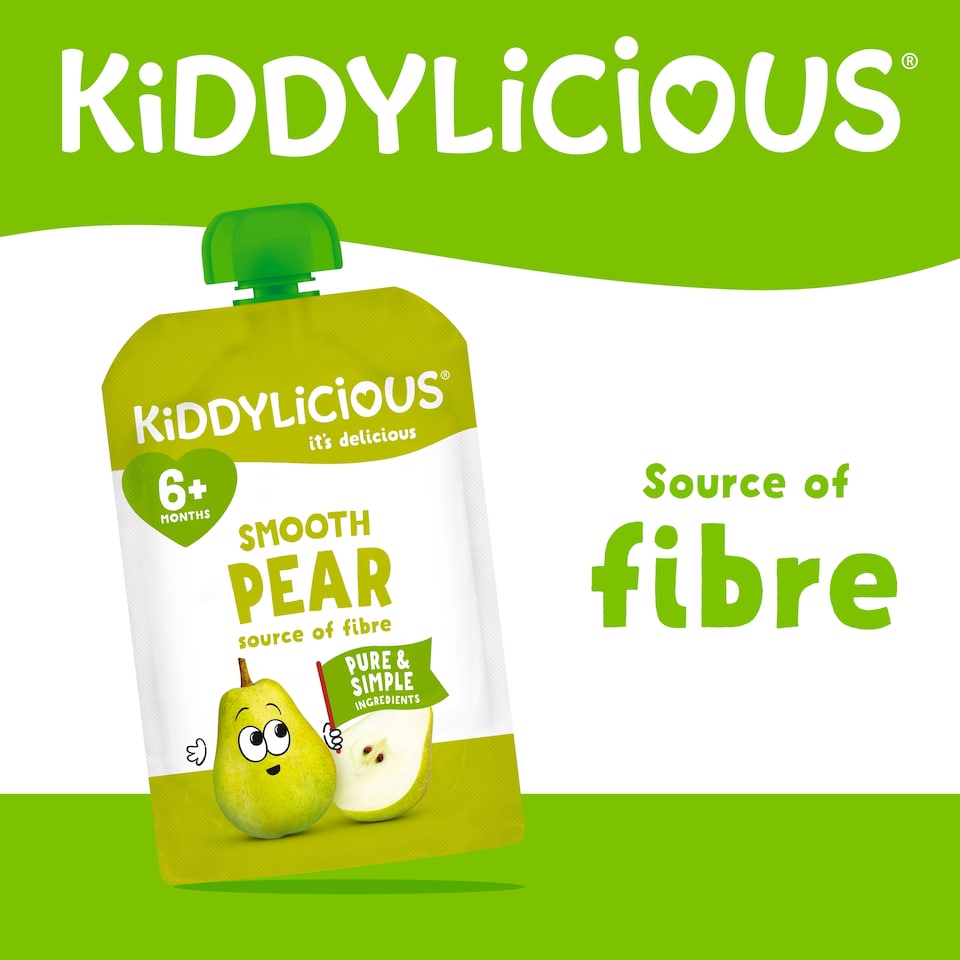 image 1 of Kiddylicious Smooth Pear 6+ Months 100g