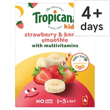 Tropicana Kids Smoothies - Strawberry & Banana 4 x 150ml
