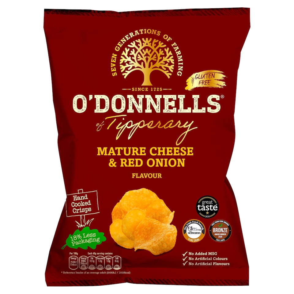 O'donnells Cheddar & Onion Crisps 125G