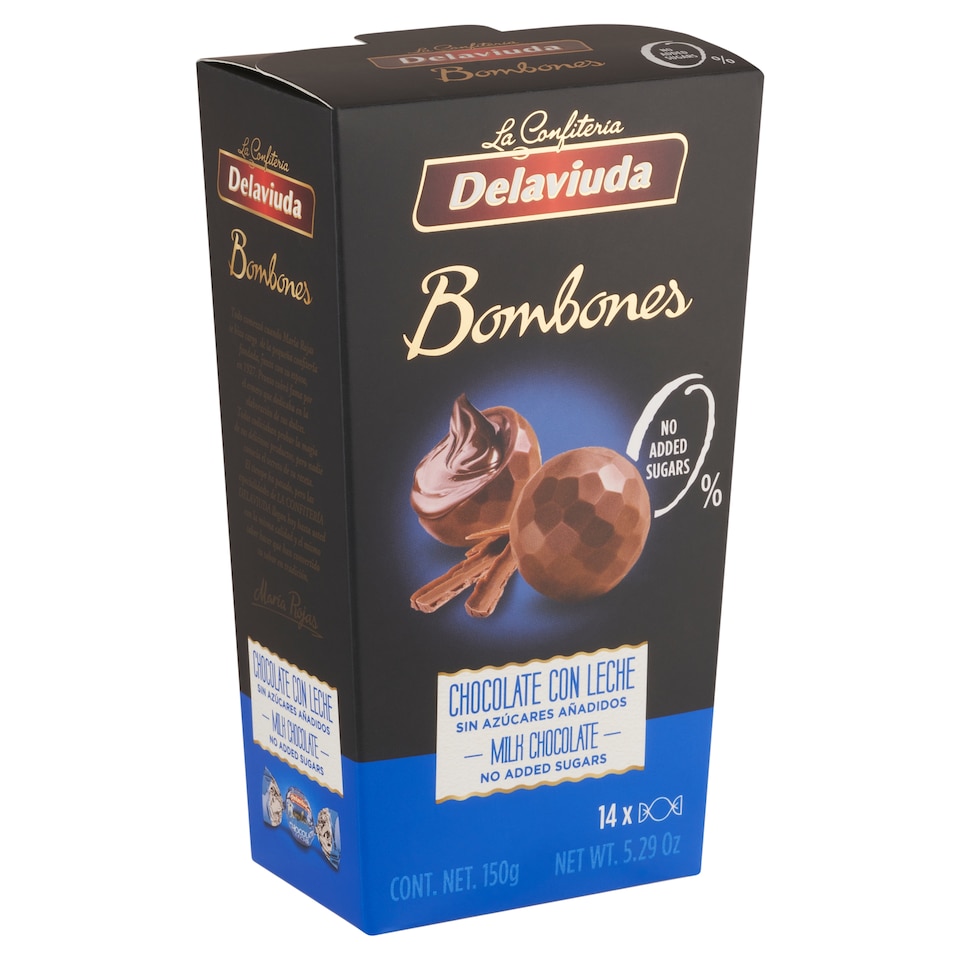 Delaviuda hozzáadott cukor nélküli tejcsokoládé bonbon édesítőszerrel 150 g  1. kép