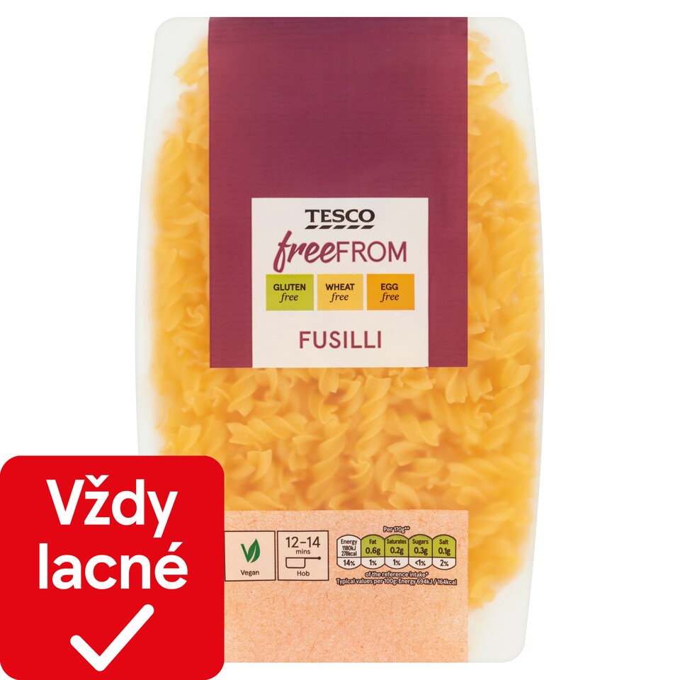 obrázok 1 z Tesco Free From Fusilli sušené bezvaječné cestoviny 500 g