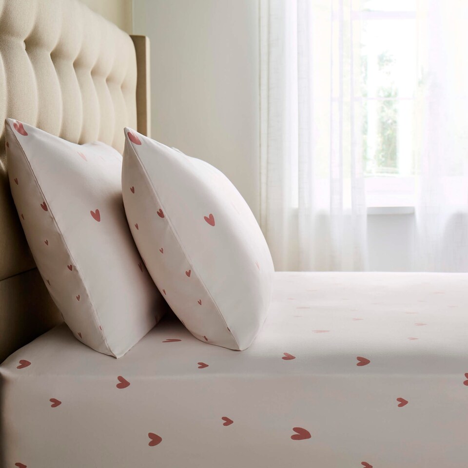 Silentnight Love Sleep Heart Print House Wife Pillowcase Pair