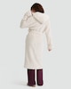image 3 of F&F Fleece Cable Knit Hooded Dressing Gown in Cream