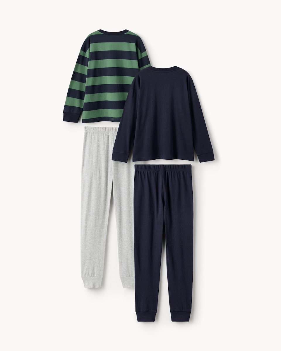 image 1 of F&F Boys 2-Pack Pure Cotton Pyjama Sets in Multi