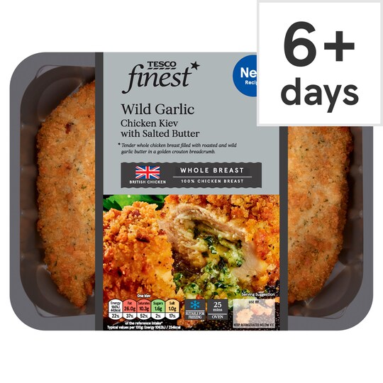 Tesco Finest Roasted Garlic Chicken Kiev With Salted Butter 385G