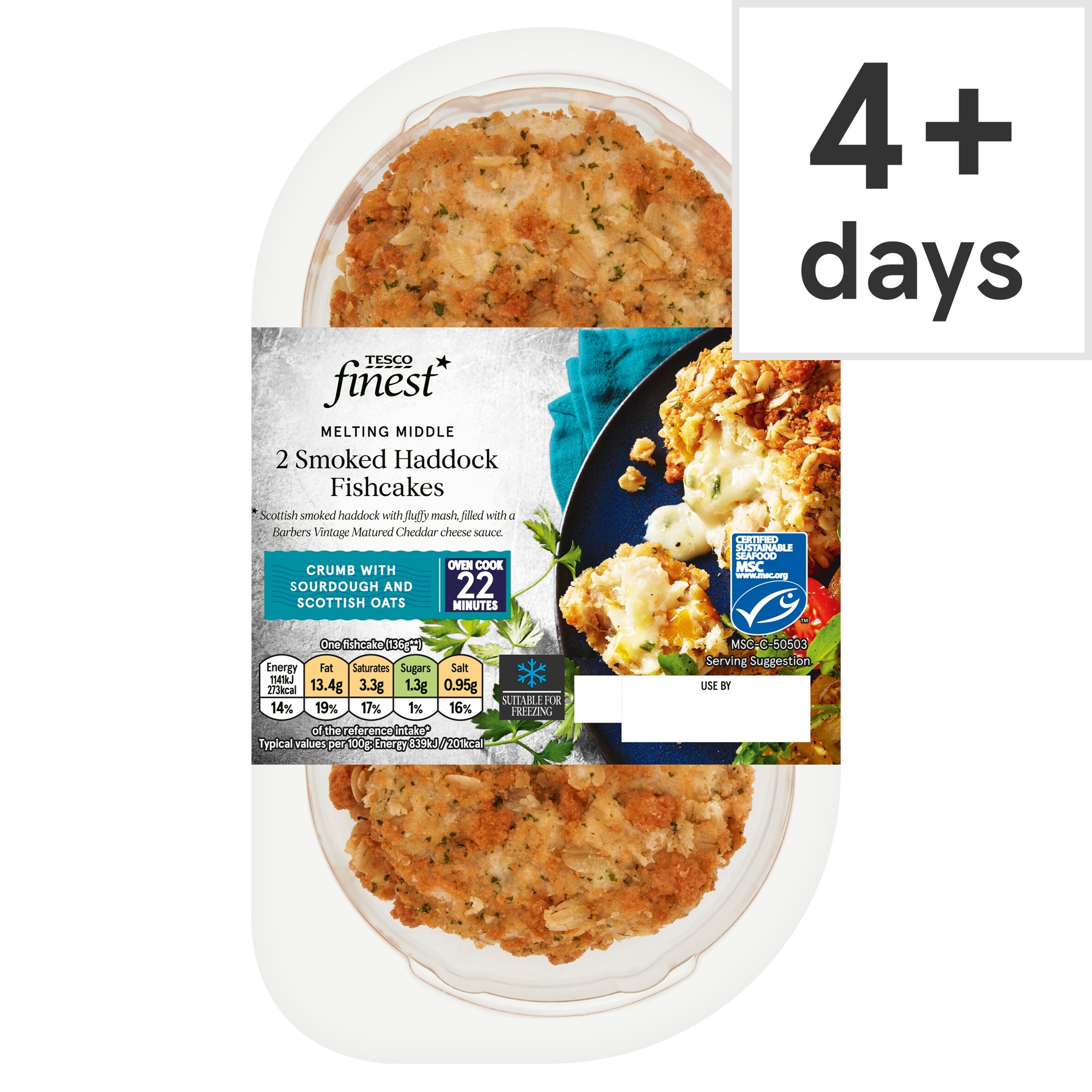 Tesco Finest 2 Smoked Haddock Fishcakes 290G