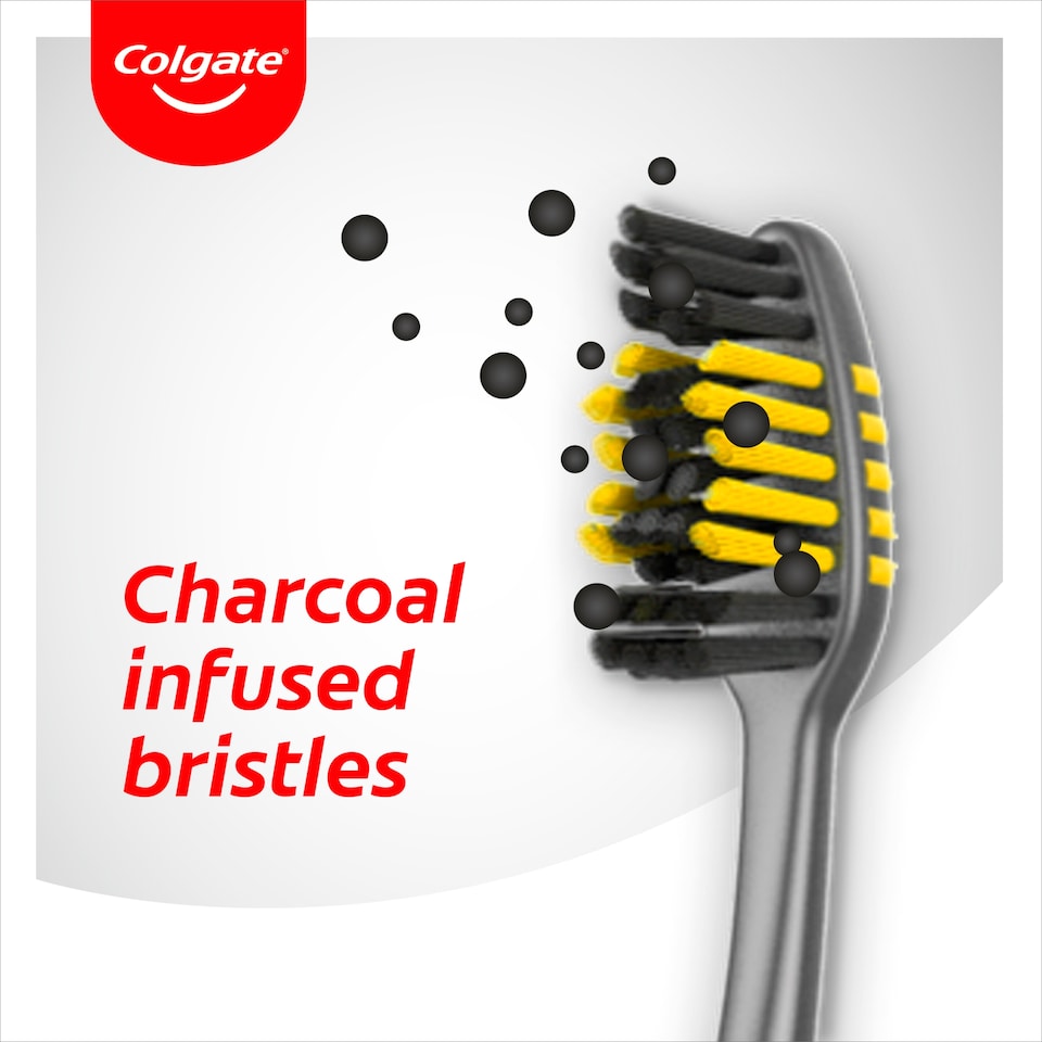 image 1 of Colgate Zigzag Charcoal Medium Toothbrush 3 Pack