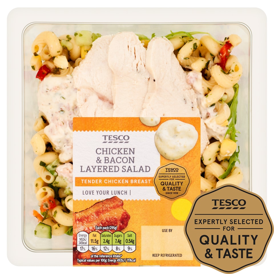 Tesco Chicken & Bacon Layered Salad 290G