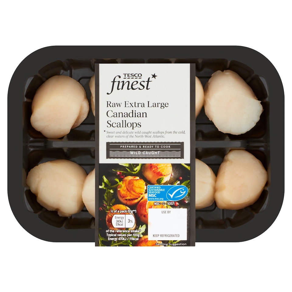 Tesco Finest Raw Extra Large Scallops 120G