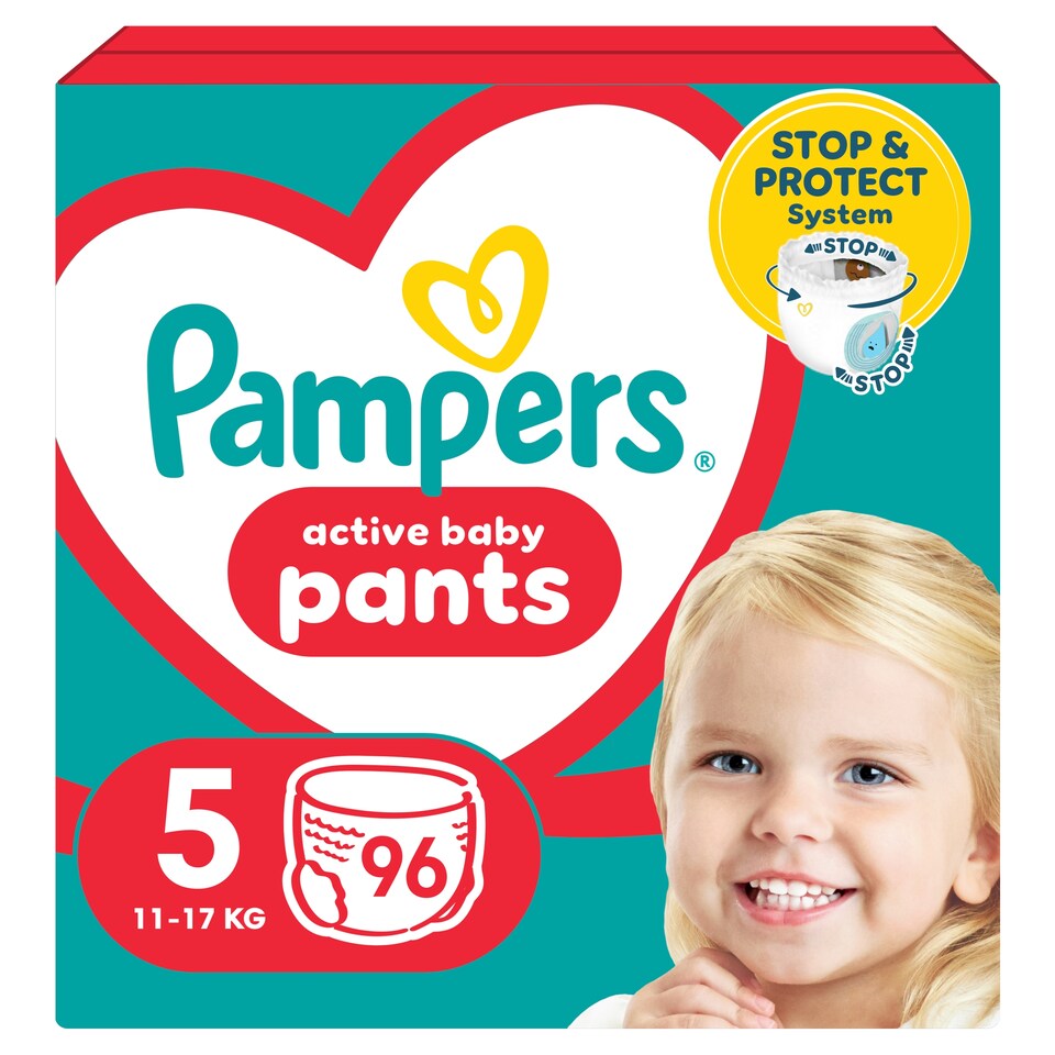 obrázok 1 z Pampers Active Baby plienkové nohavičky veľkosť 5, 96 plienok, 11kg-17kg