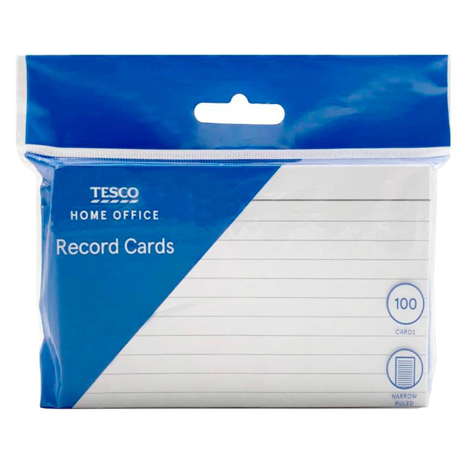 Tesco Record Cards 100 Pack