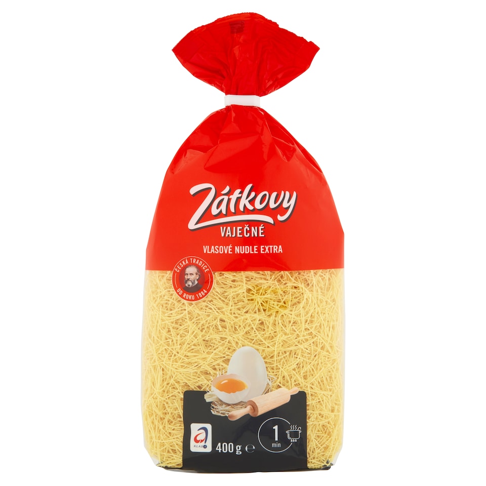 Obrázek 1 pro produkt Zátkovy Vaječné Vlasové nudle extra 400g