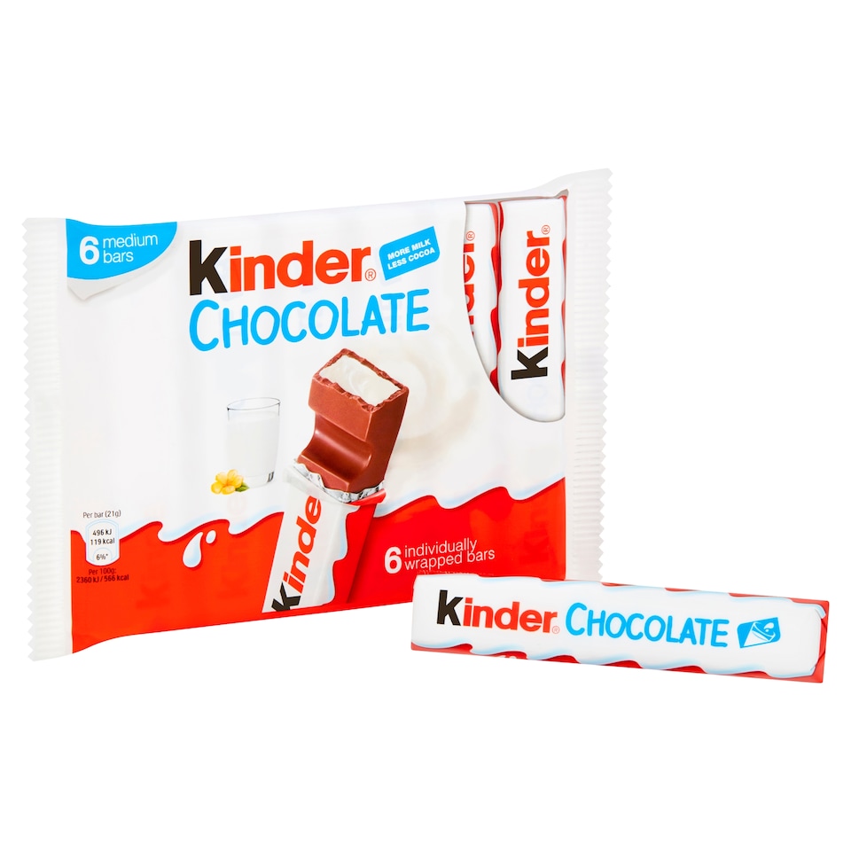 image 1 of Kinder Snack Bars 6 Pack 126G
