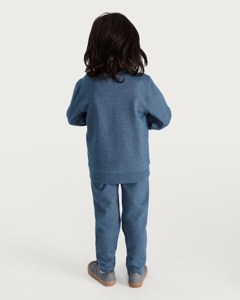 image 1 of F&F Boys 2-Piece Cotton Rich Happy Days Only T-Shirt and Shacket Set in Navy