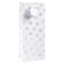 Tesco Silver Snowflake Christmas Bottle Bag