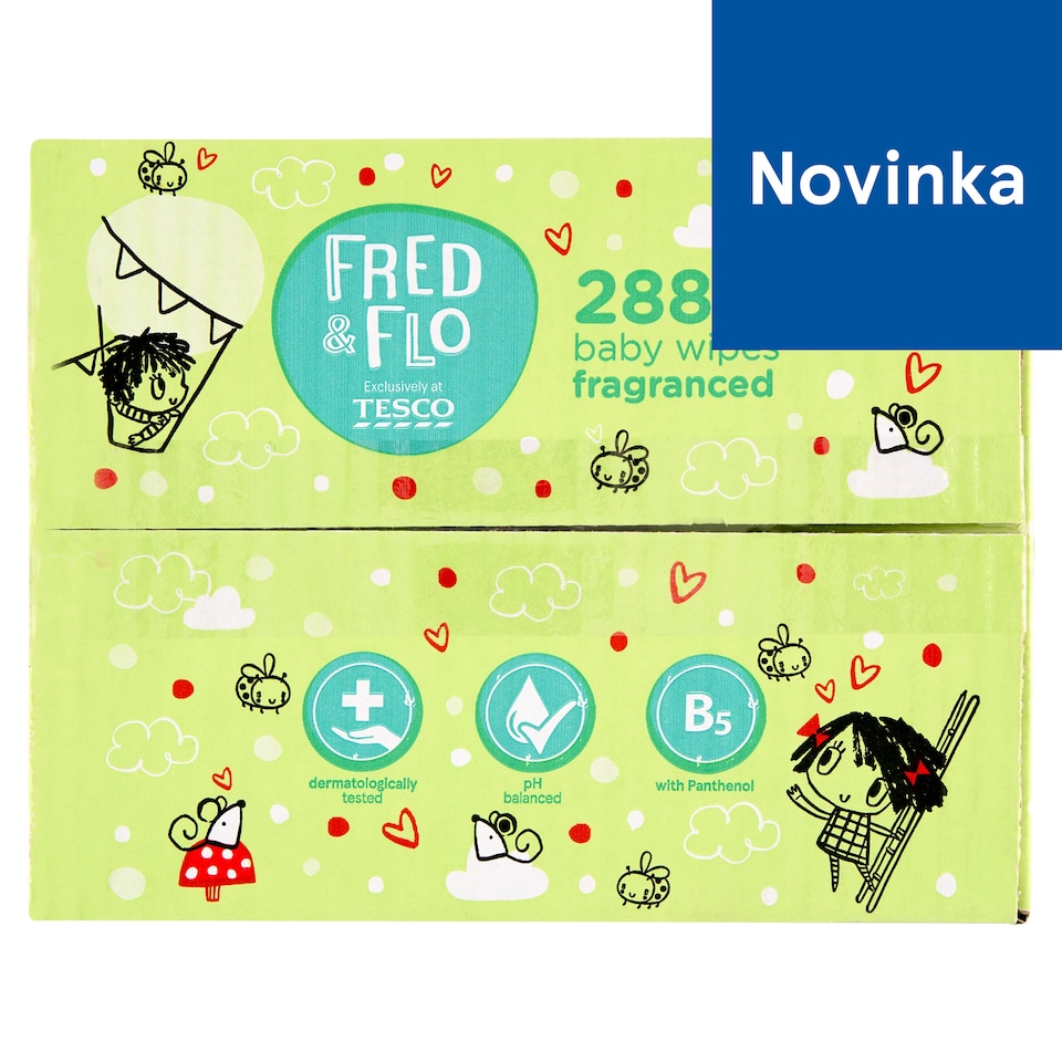 image 1 of Fred & Flo Fragranced Baby Wipes 4 x 72 pcs