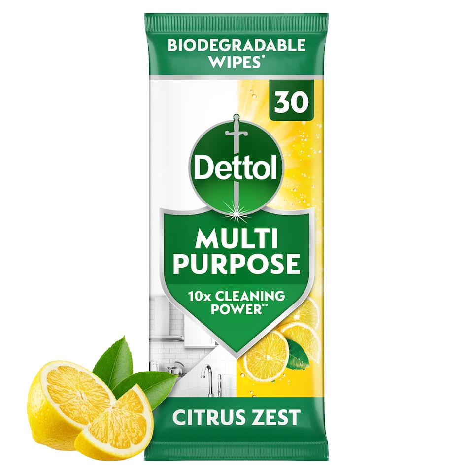 image 1 of Dettol Antibacterial Multi Surface Cleaning Wipes Citrus 30 Pack