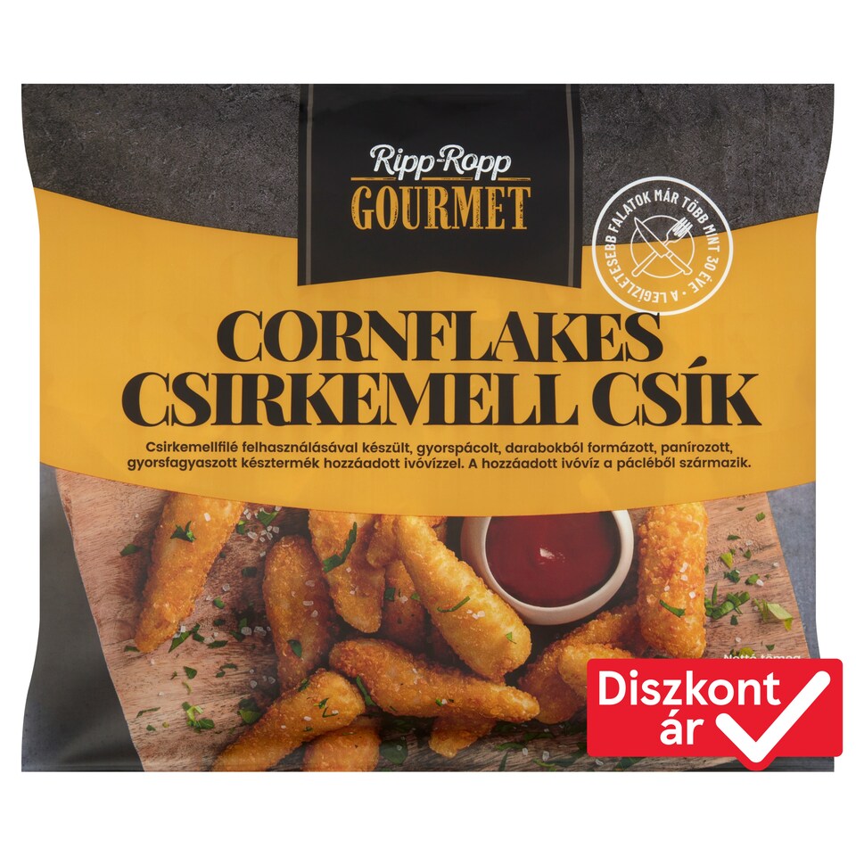 Ripp-Ropp Gourmet gyorsfagyaszott cornflakes csirkemell csík 500 g