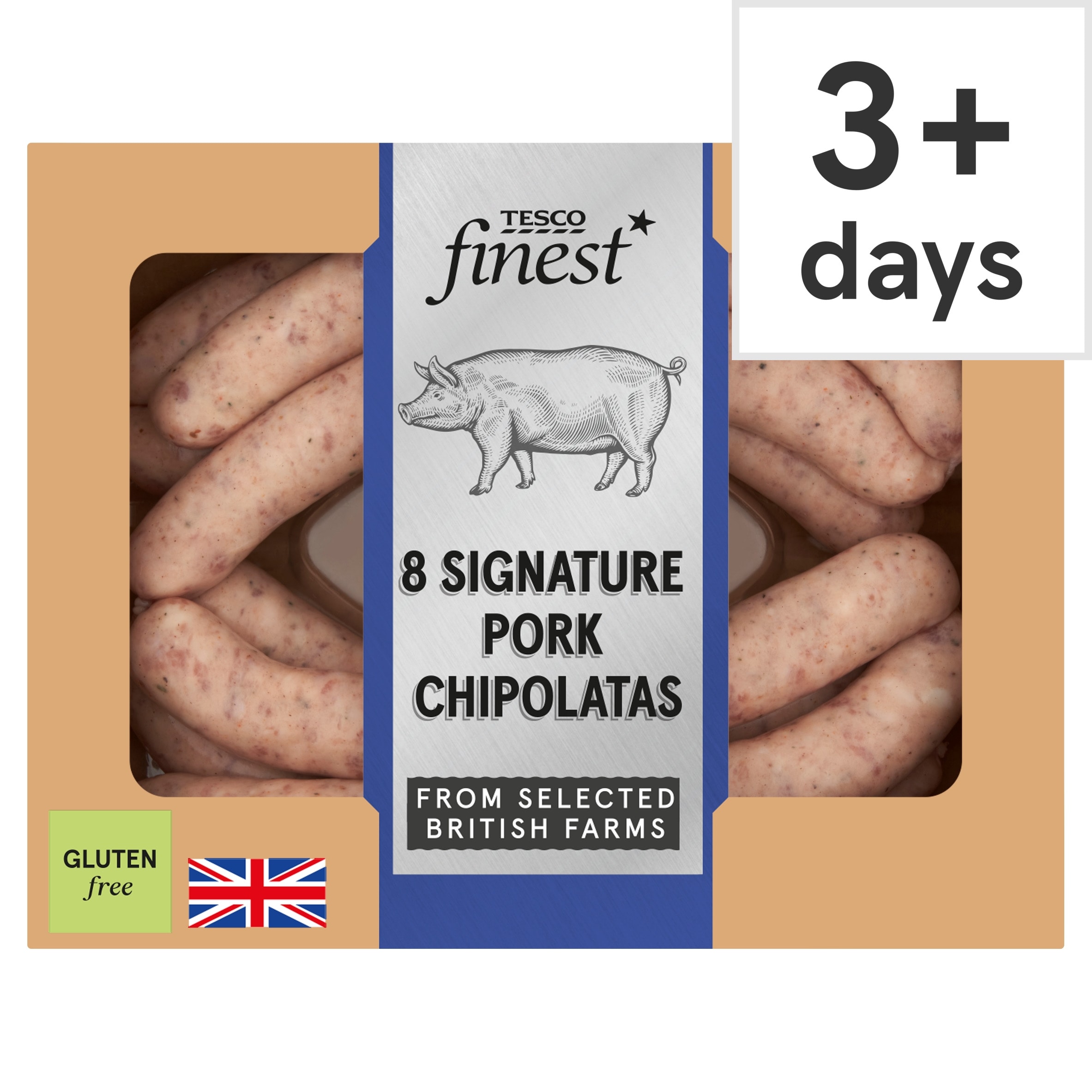 Tesco Finest Signature 8 Pork Chipolatas 440g