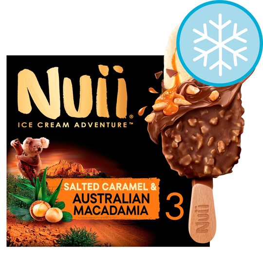 Nuii Salted Caramel Macadamia Ice Cream Sticks 3x90ml Tesco Groceries Nuii Salted Caramel Macadamia Ice Cream Sticks 3x90ml Tesco Groceries