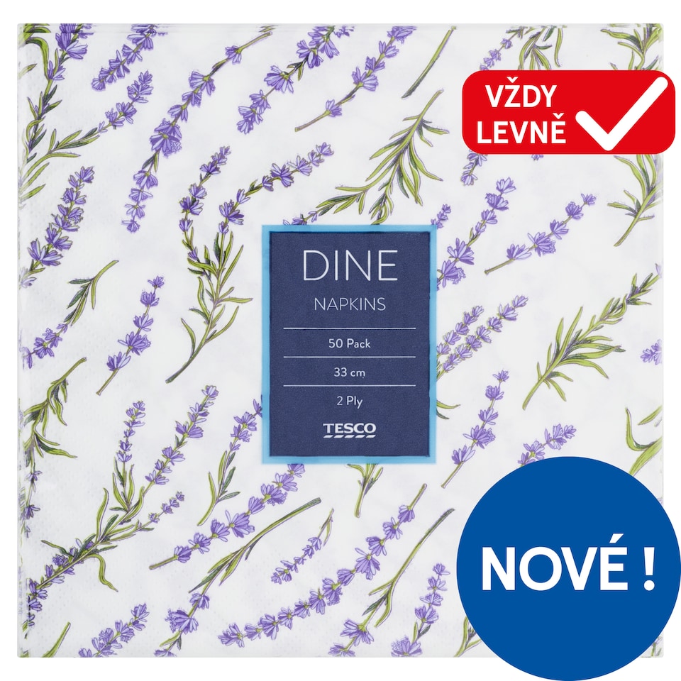 image 1 of Tesco Dine Spring/Summer Mix Napkins 2 Ply 50 pcs