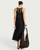 image 1 of F&F Pure Cotton Lace Back Sleeveless Midi Beach Dress in Black