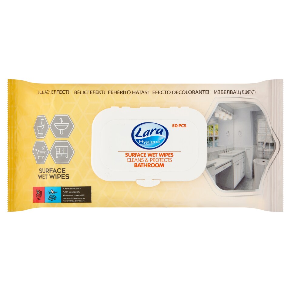 Lara Hygiene Multi-Surface nedvestörlőkendő fehérítő hatással 50 db