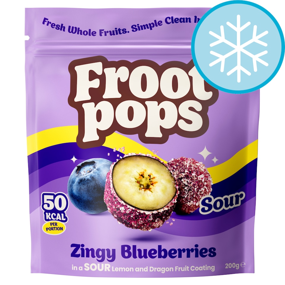 Froot Pops Freshly Frozen Blueberries in a Sour Lemon & Sugar Coating 160g
