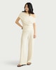 image 2 of F&F Textured Wide Leg Co-ord Trousers in Cream