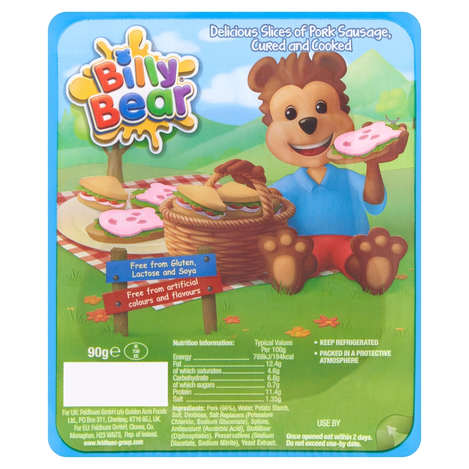 Billy Bear Slices Of Pork Sausage 90G