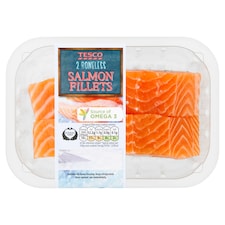 Tesco 2 Boneless Salmon Fillets 270G