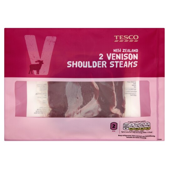 TESCO VENISON SHOULDER STEAKS 250g Tesco Groceries