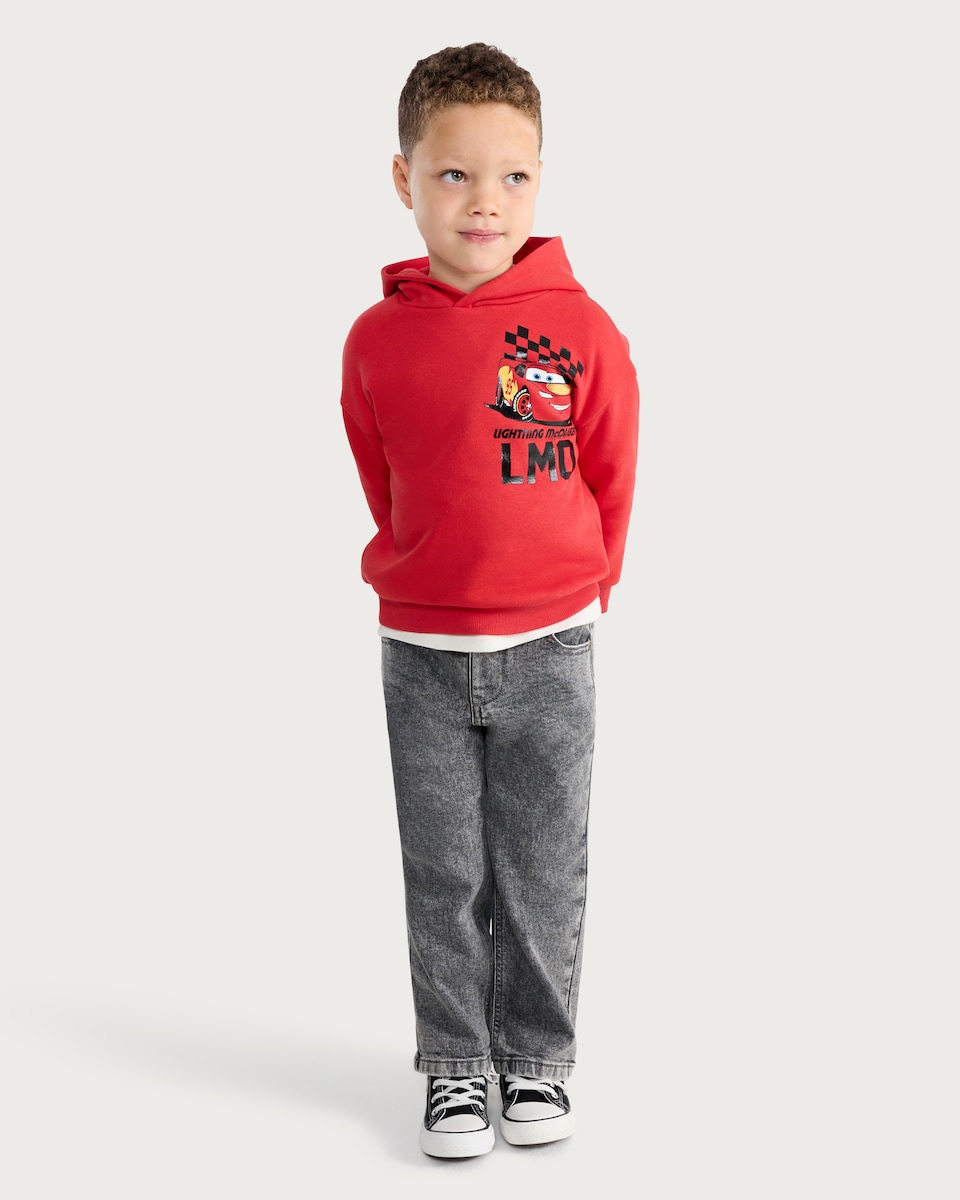 image 1 of F&F Boys Cotton Rich Denim Drawstring Jeans in Grey