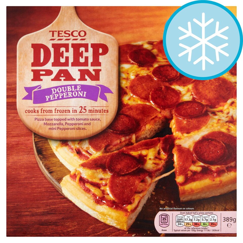 Tesco Deep Pan Pepperoni 389G