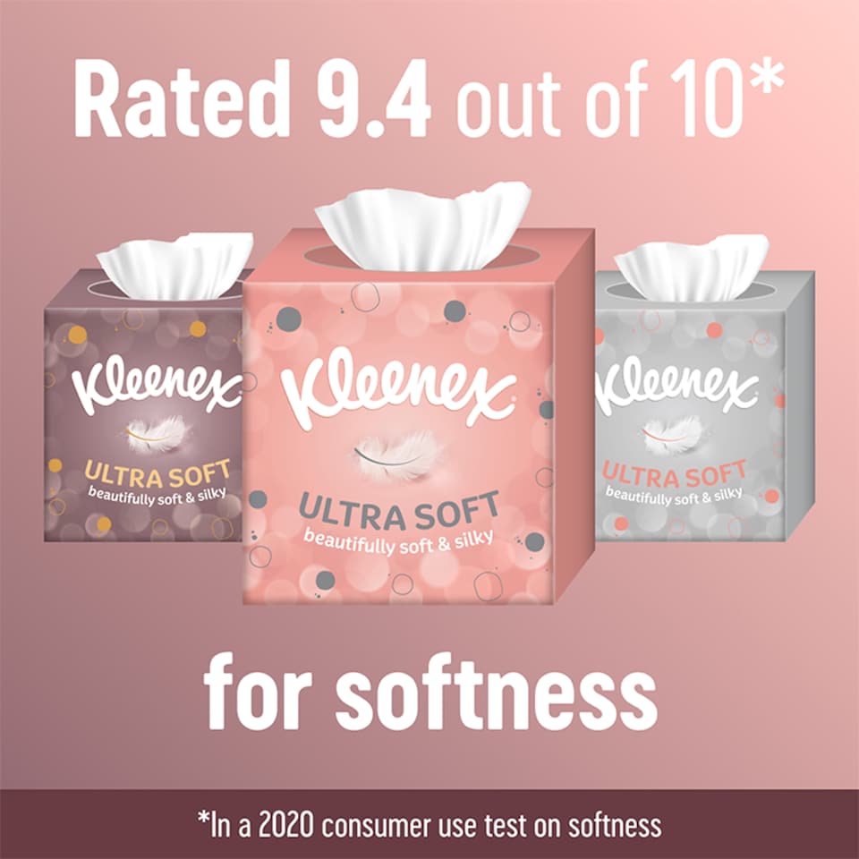 image 1 of Kleenex Ultra Soft Tissues Cube Box 48 Sheets