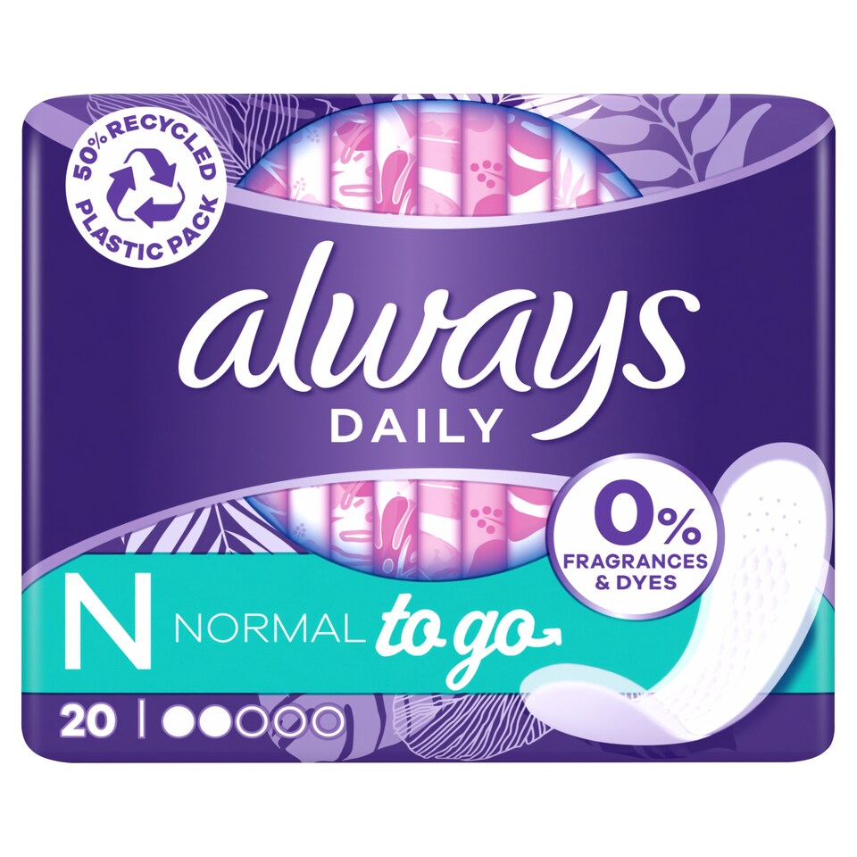 image 1 of Always Daily Fresh Normálne balené, 0 % parfumov a farbív 20 ks