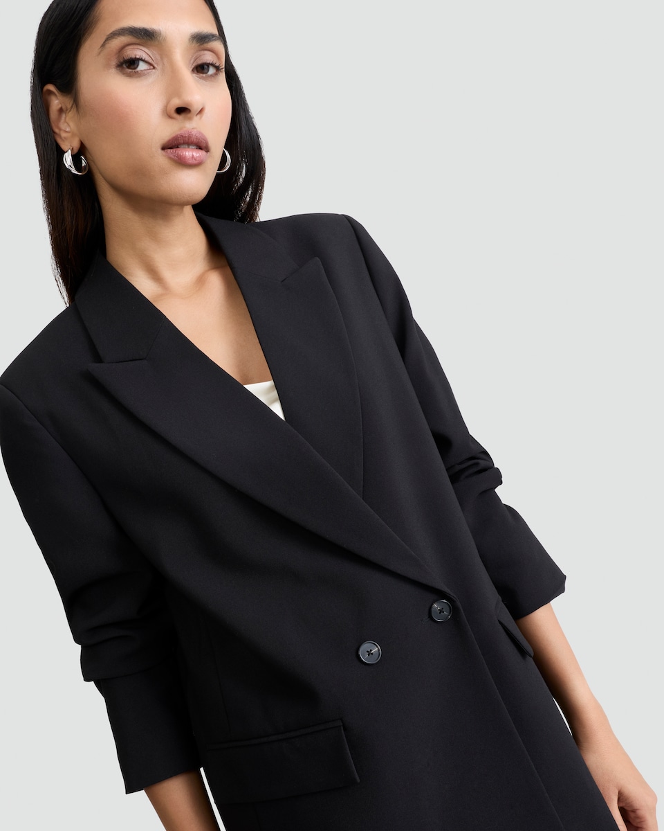 image 1 of F&F Double Breasted Blazer in Black