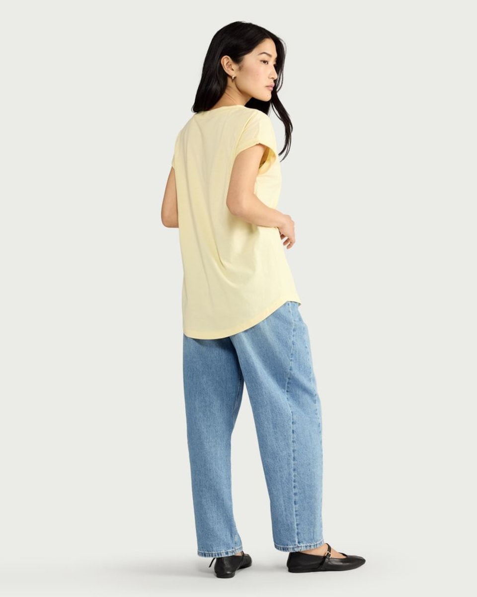 image 1 of F&F Pure Cotton Short Sleeved T-Shirt in Yellow